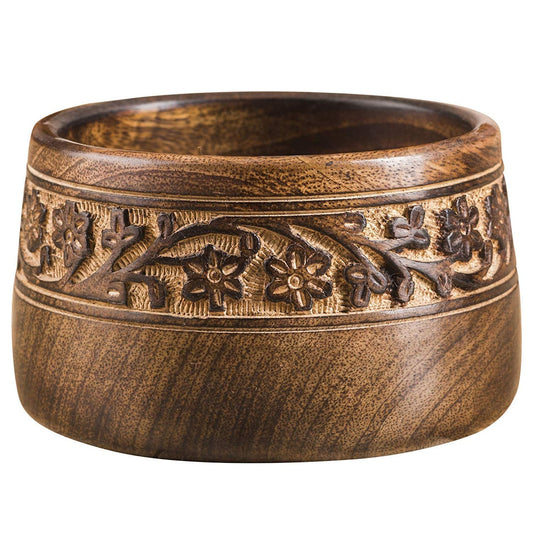 Mango Wood Carved Serving Bowl for Home
