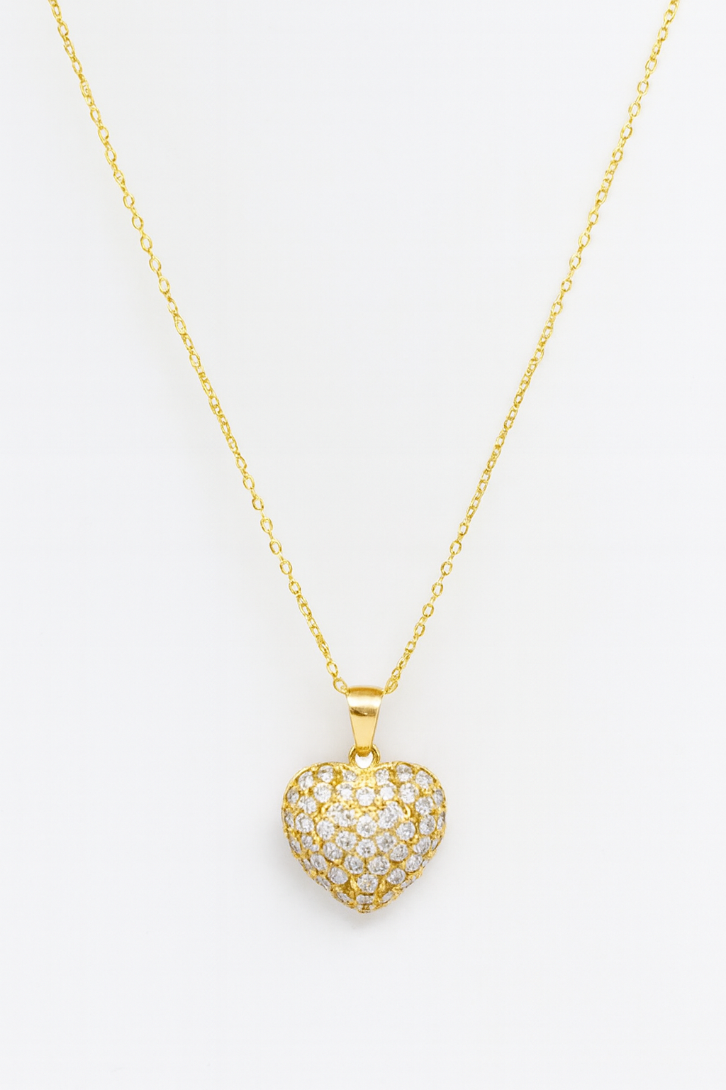 Gold Heart Pendant Necklace-D 31
