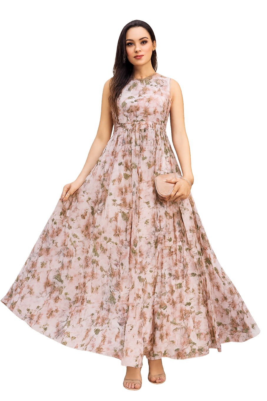 Elegant Kurta Set with Dupatta--Peach (Size-M) | D288