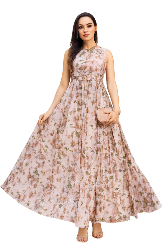Elegant Kurta Set with Dupatta--Peach (Size-M) | D288