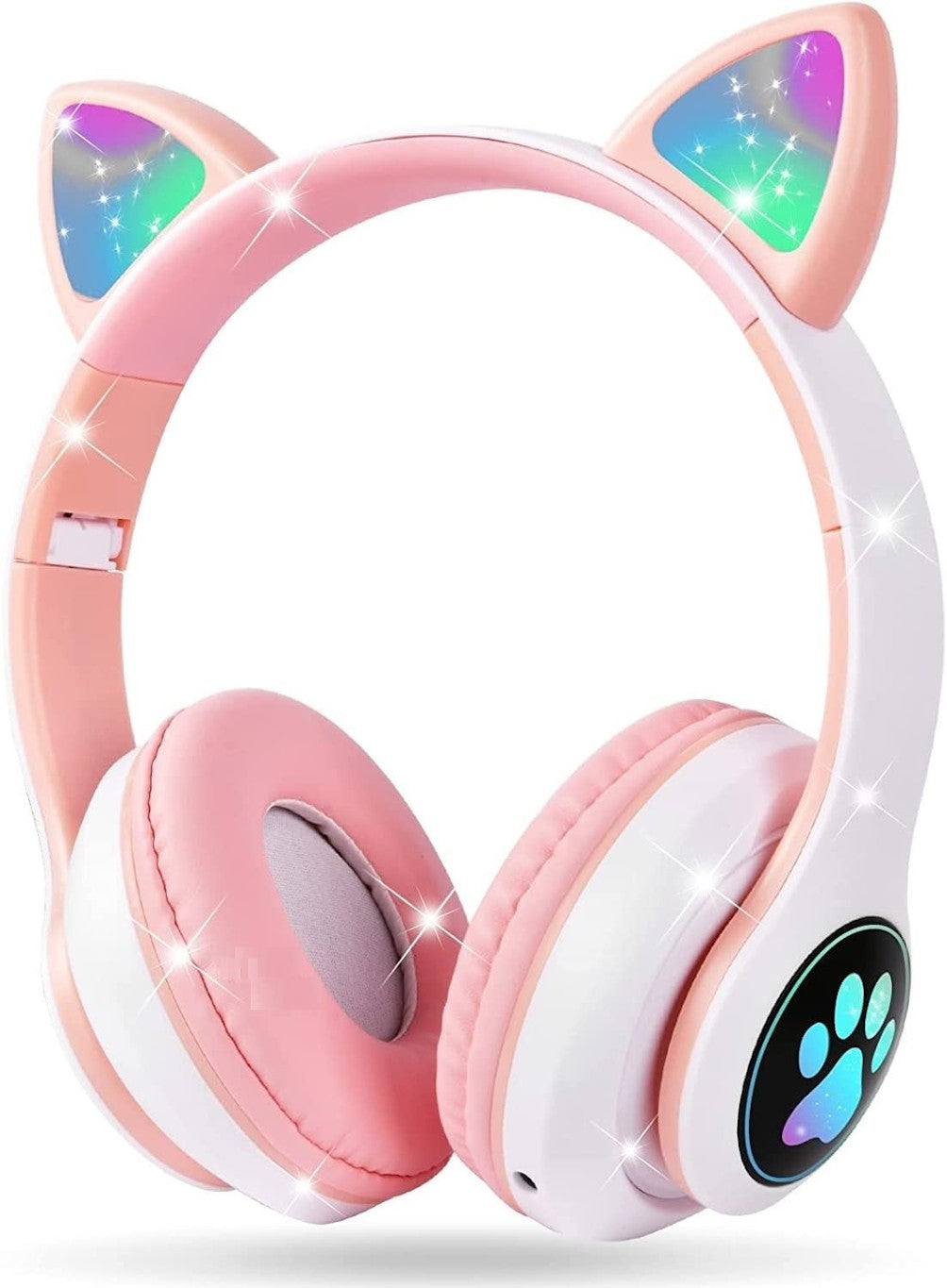 Kids Headphones Cat Ear Kids Bluetooth Headphones (COLOR-PEACH)