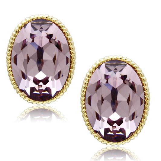 GL258 - IP Gold(Ion Plating) Brass Earrings with Top Grade Crystal  in