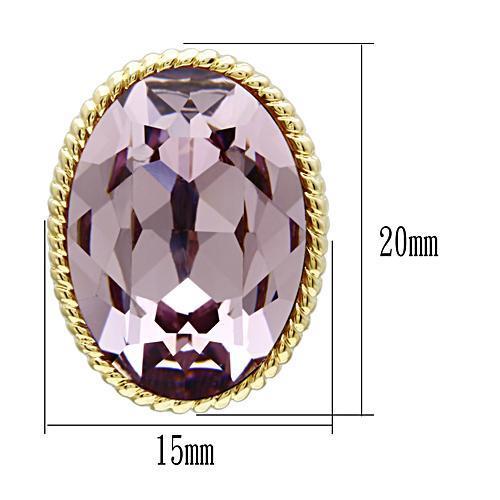 GL258 - IP Gold(Ion Plating) Brass Earrings with Top Grade Crystal  in