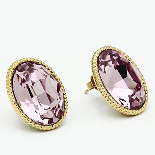 GL258 - IP Gold(Ion Plating) Brass Earrings with Top Grade Crystal  in