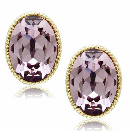 GL258 - IP Gold(Ion Plating) Brass Earrings with Top Grade Crystal  in