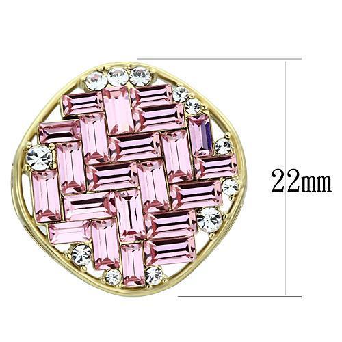 GL348 - IP Gold(Ion Plating) Brass Earrings with Top Grade Crystal  in