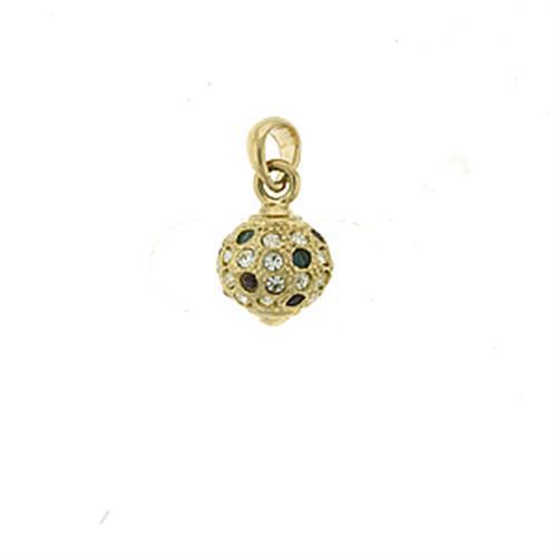 LOA393 Gold Brass Pendant with Top Grade Crystal