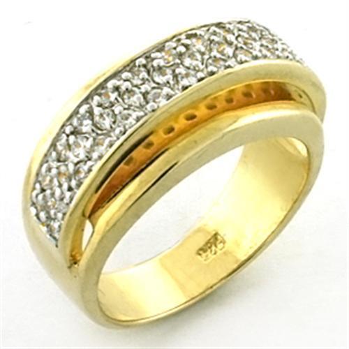 LOA648 - Gold+Rhodium 925 Sterling Silver Ring with AAA Grade CZ  in