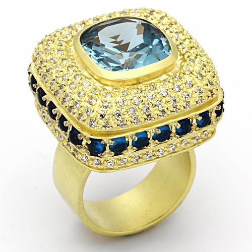 LOA860 Matte Gold Brass Ring with Synthetic in