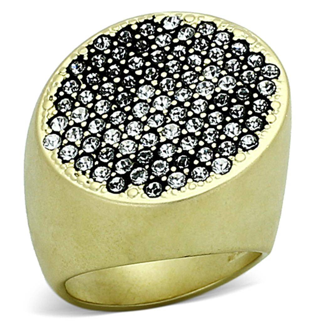 LOA889 Matte Gold Brass Ring with Top Grade