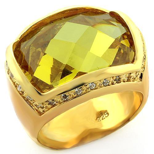 LOAS819 Gold 925 Sterling Silver Ring with AAA