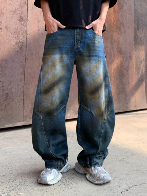 Men's Full Size Distressed Wide - Leg Jeans Plus Size