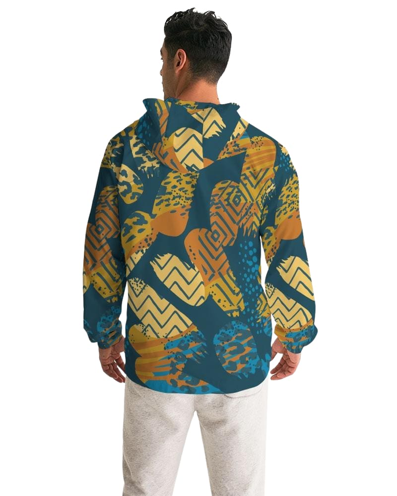 Mens Lightweight Windbreaker Jacket with Hood and Zipper Closure -