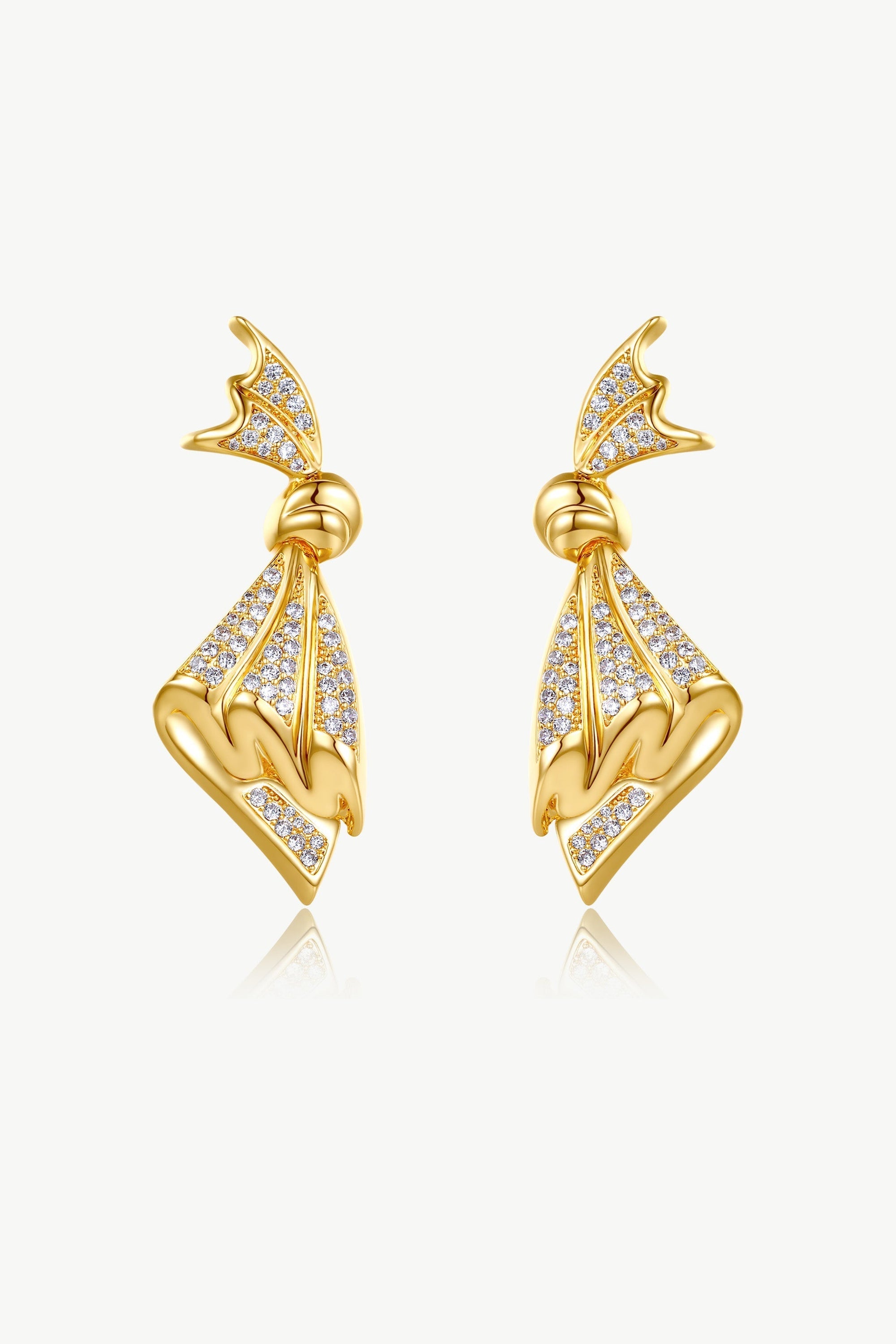 Pavé Diamonds Embellished Butterfly Earrings