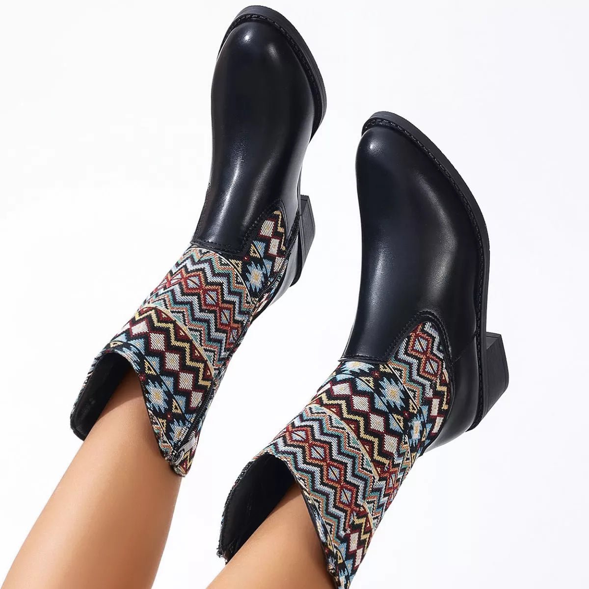 Elegant Point Toe Block Heels Boots