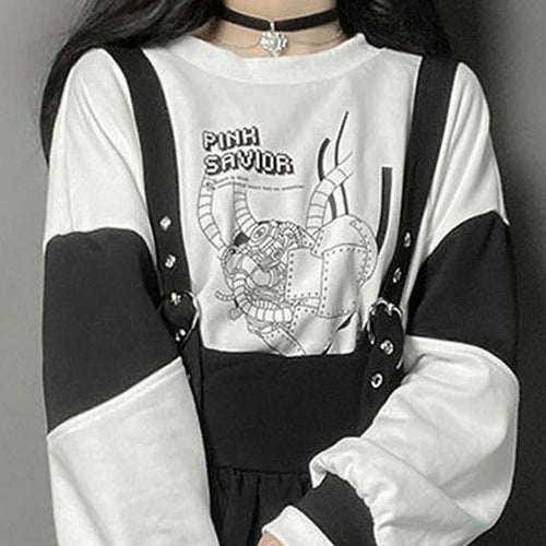 Vintage Women Gothic Punk Lolita Dress Casual High Waist Long Sleeve