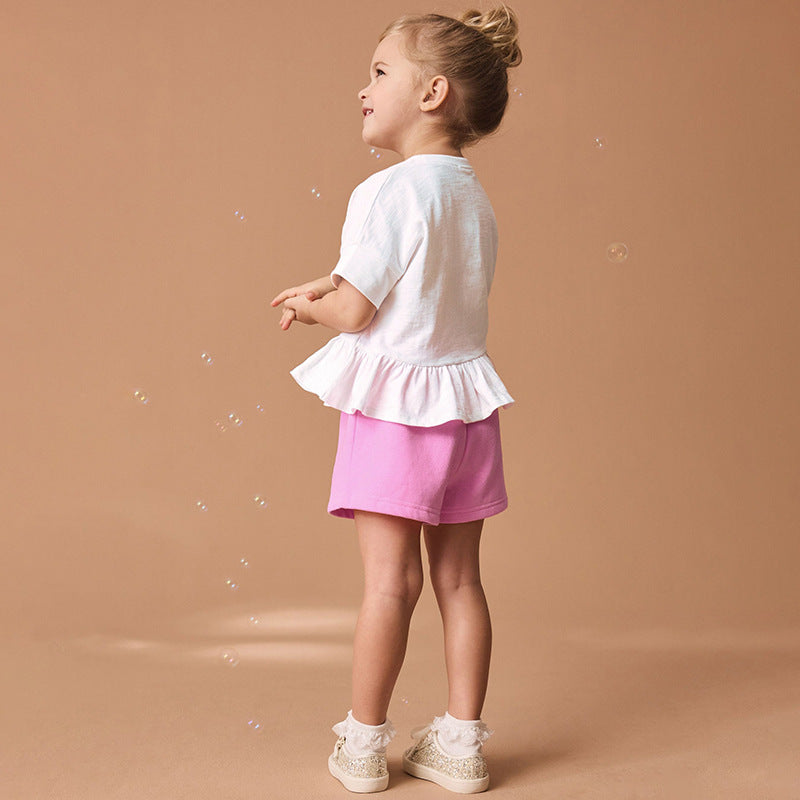 Summer Baby Kids Rainbow Pattern T-shirt and Shorts Clothing Set for