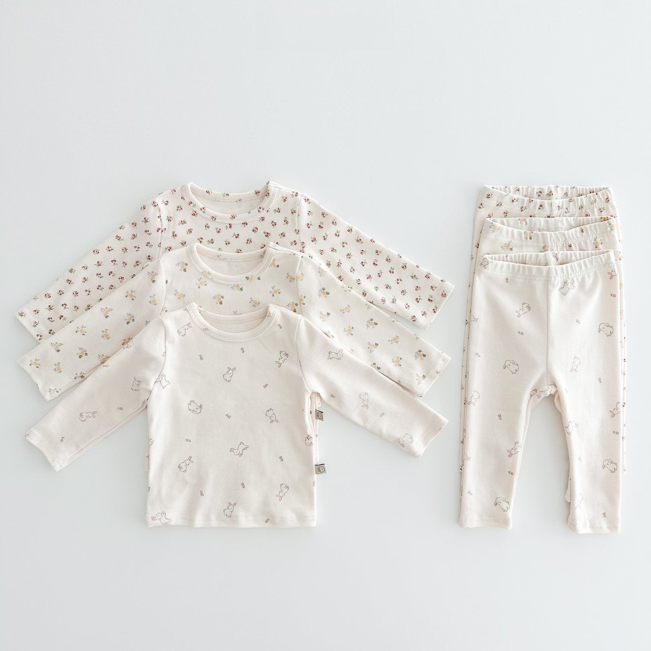 Spring Baby Kids Unisex Cartoon Pattern Print Top And Pants Clothing
