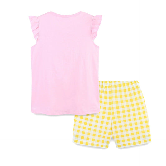 Summer Baby Kids Cute Lemon Pattern Vest and Plaid Shorts Clothing Set