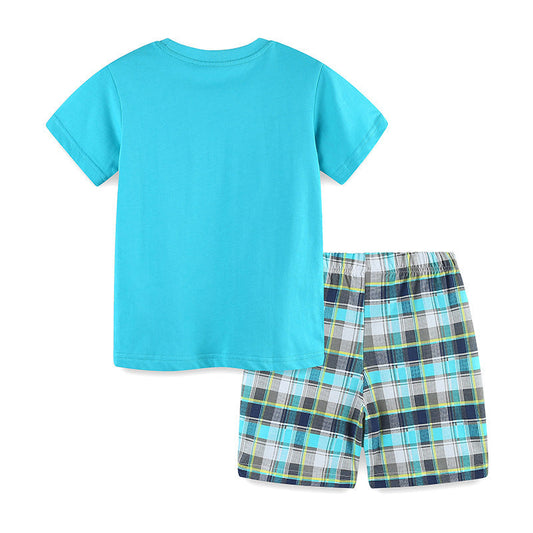 Summer Baby Kids Animals Cartoon Pattern T-shirt and Shorts Clothing