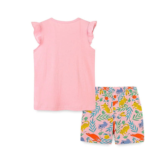 Summer Baby Kids Cartoon Animals Pattern Vest and Shorts Clothing Set