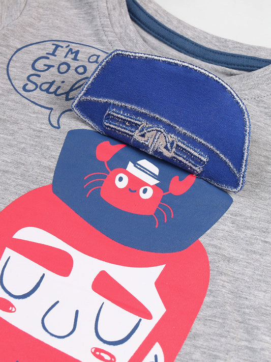Summer Baby Kids Sailor Cartoon Print T-shirt and Shorts Clothing Set