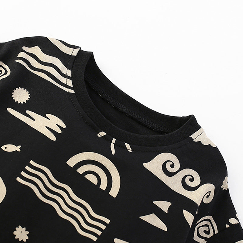 Summer Baby Kids Casual Geometric Pattern T-shirt and Shorts Clothing