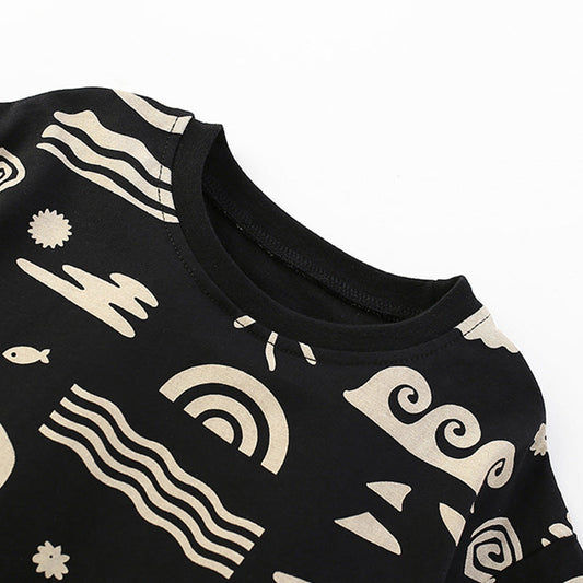 Summer Baby Kids Casual Geometric Pattern T-shirt and Shorts Clothing
