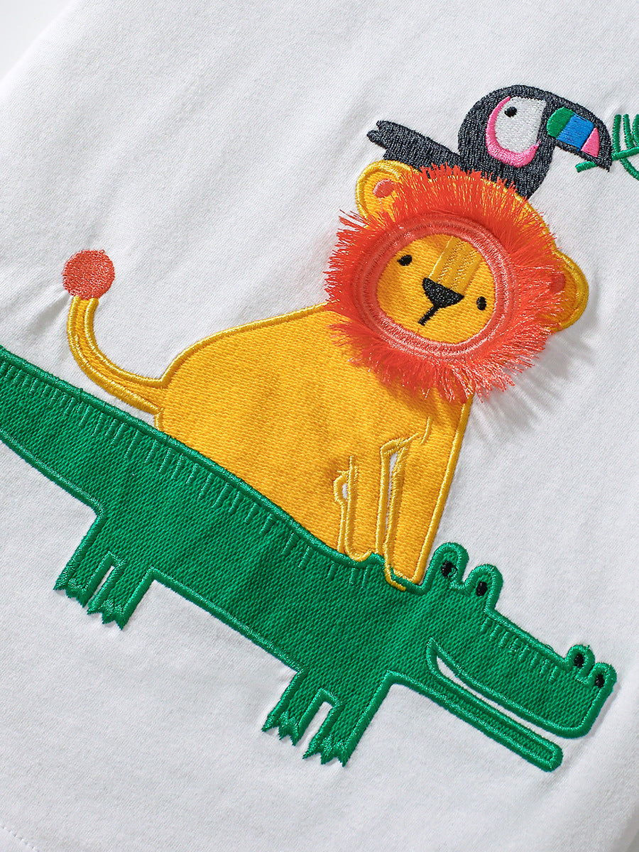 Summer Baby Kids Animals Cartoon Pattern T-shirt and Shorts Clothing