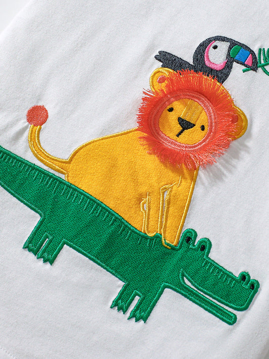 Summer Baby Kids Animals Cartoon Pattern T-shirt and Shorts Clothing