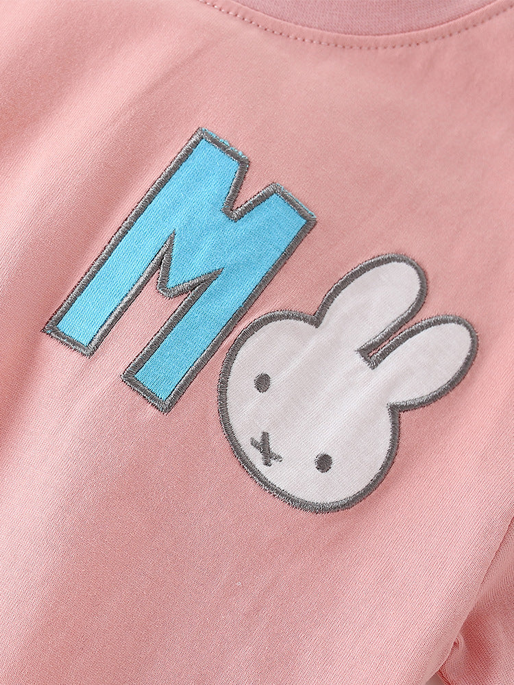 Summer Baby Kids Girls Cartoon Rabbit Print T-Shirt And Pants Clothing