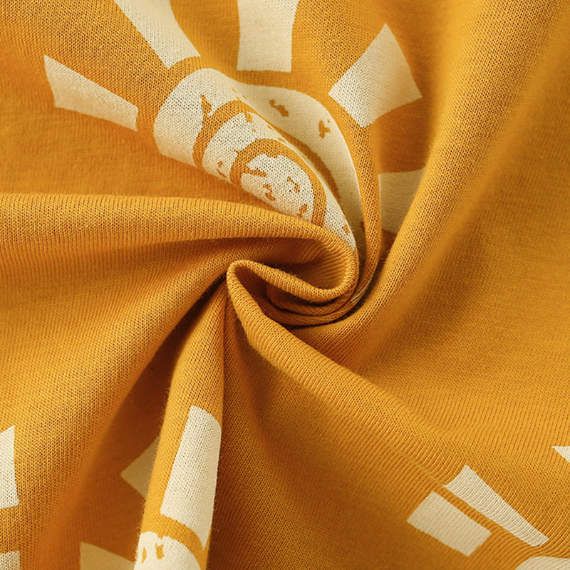 Summer Baby Kids Casual Sunrise Pattern T-shirt and Shorts Clothing