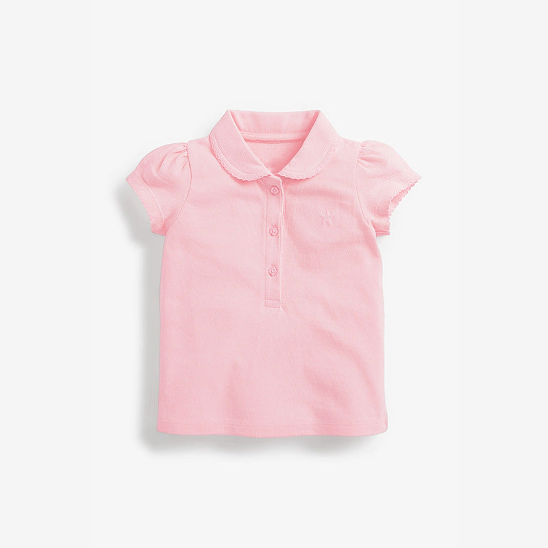 Kids’ Clothing: Summer Collection – Collar Flip Pure Cotton Star Logo