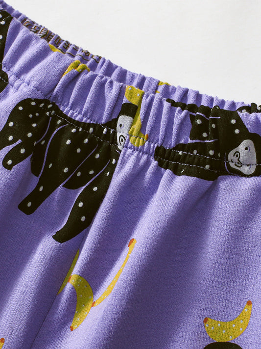 Summer Baby Kids Animals Cartoon Print T-shirt and Shorts Clothing Set