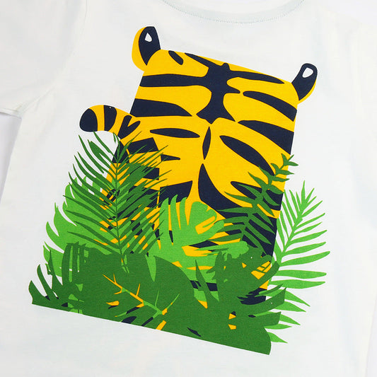 Summer Baby Kids Tiger Cartoon Pattern T-shirt and Shorts Clothing Set