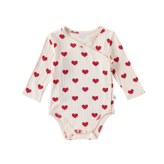Spring Baby Kids Heart Pattern Onesies and Pants Clothing Set for