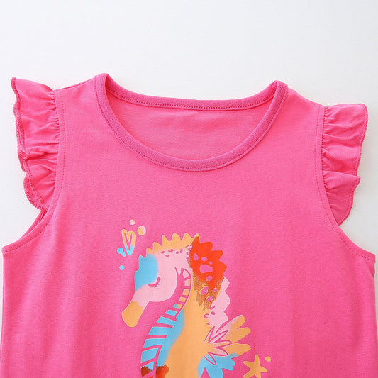 Summer Baby Kids Cute Marine Animals Pattern Vest and Shorts Clothing