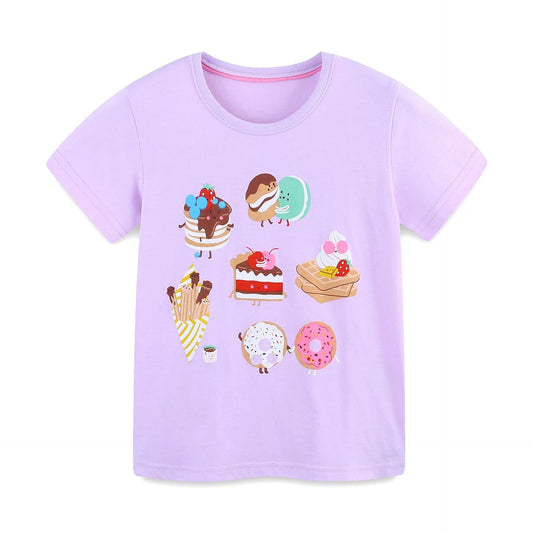Summer Baby Kids Cute Food and Fruits Cartoon Pattern T-shirt Clothing