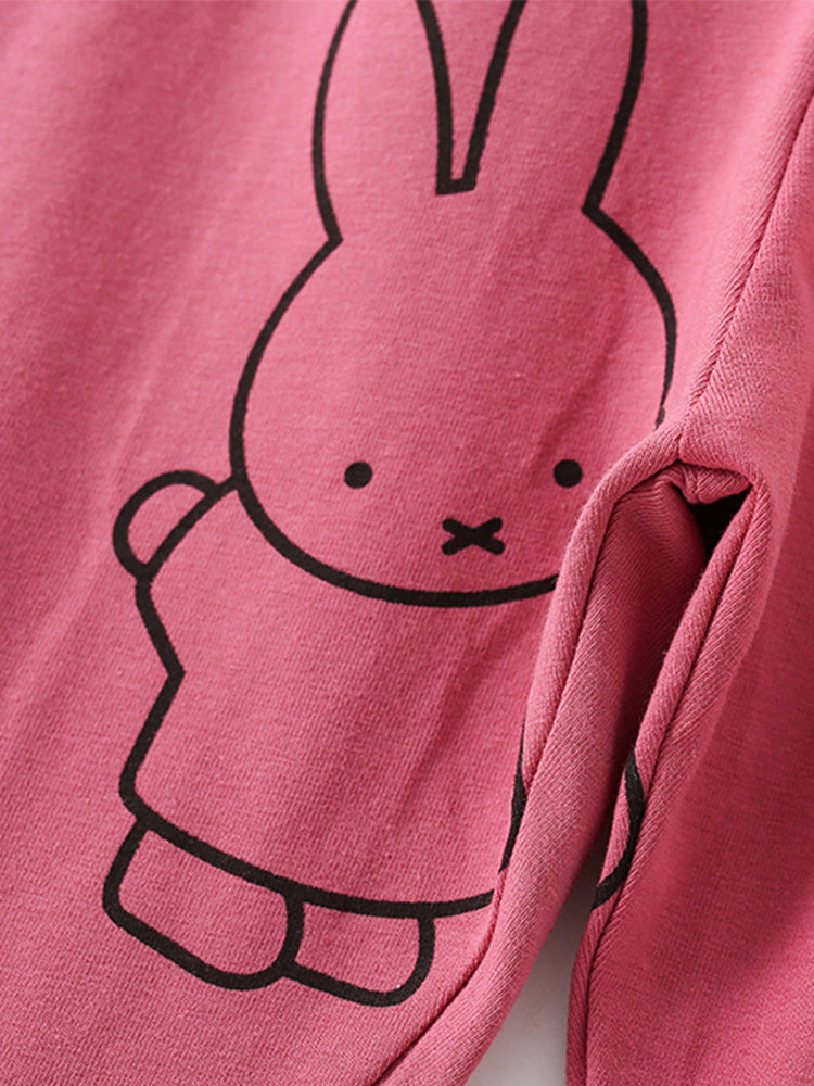 Summer Baby Kids Girls Cartoon Rabbit Print T-Shirt And Pants Clothing