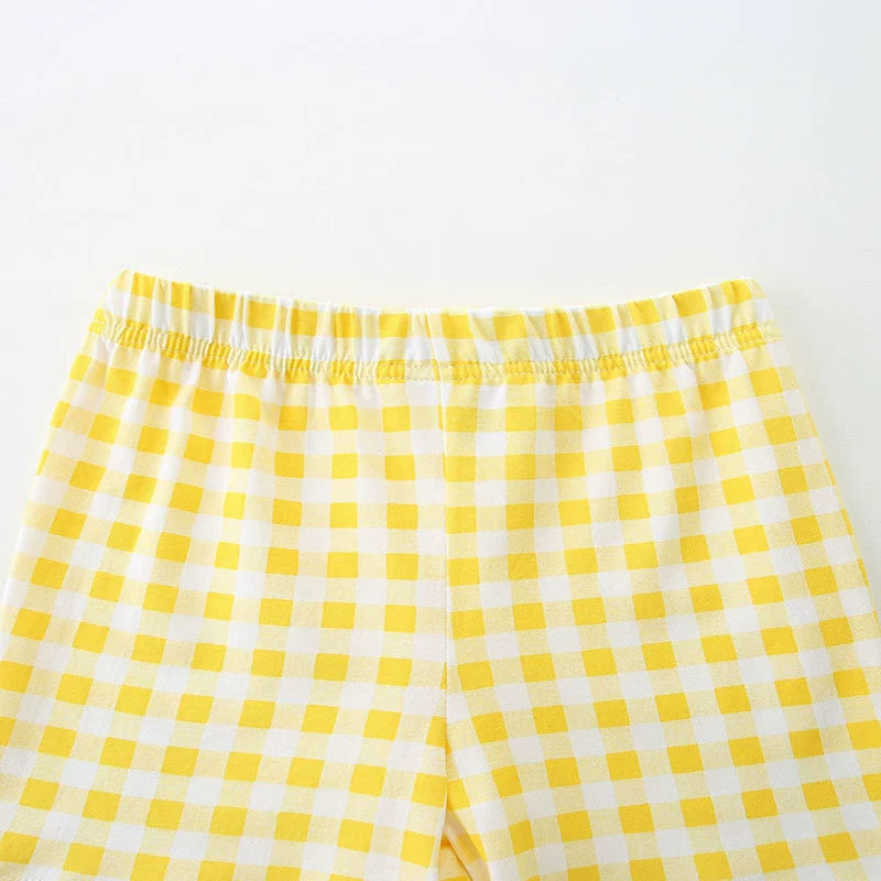 Summer Baby Kids Cute Lemon Pattern Vest and Plaid Shorts Clothing Set