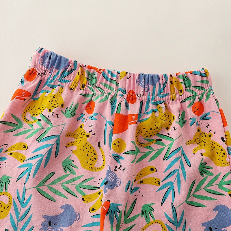 Summer Baby Kids Cartoon Animals Pattern Vest and Shorts Clothing Set