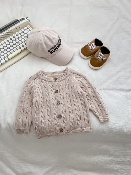 Autumn Arrival Baby Kids Unisex Comfortable Solid Color Jacquard