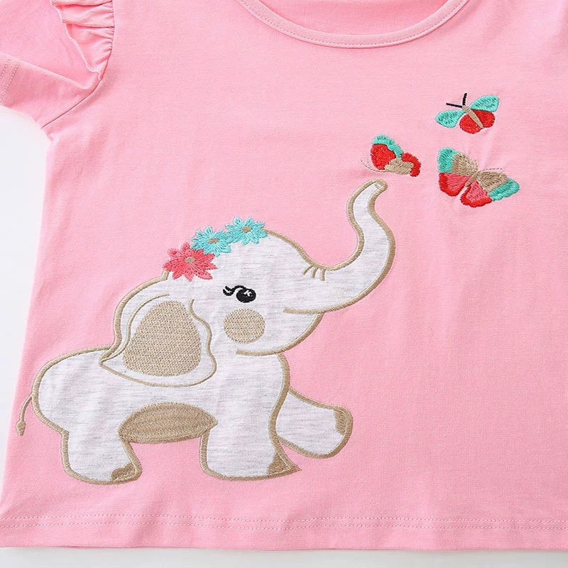 Summer Baby Kids Cute Elephant Pattern T-shirt and Shorts Clothing Set