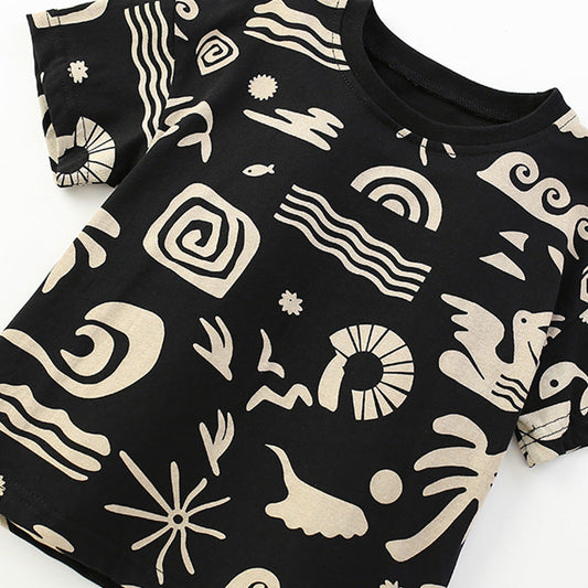 Summer Baby Kids Casual Geometric Pattern T-shirt and Shorts Clothing