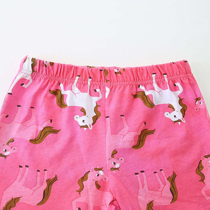 Summer Baby Kids Cartoon Horse Pattern Vest and Shorts Clothing Set
