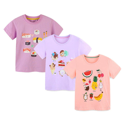 Summer Baby Kids Cute Food and Fruits Cartoon Pattern T-shirt Clothing