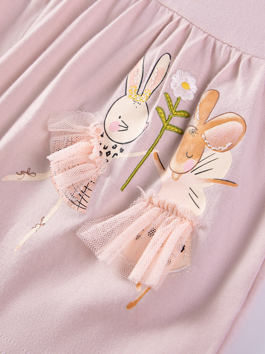Summer Baby Kids Cartoon and Floral Pattern T-shirt and Pants Clothing