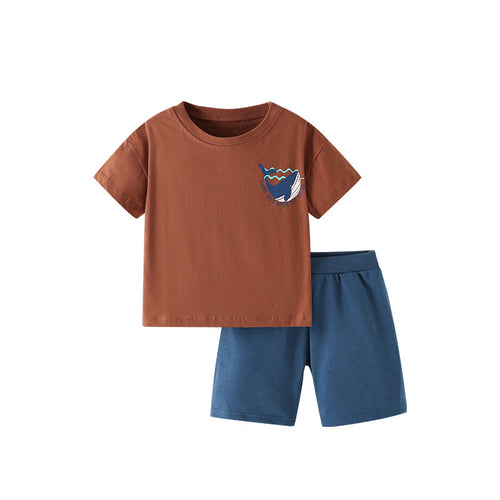 Summer Baby Kids Animals Cartoon Pattern T-shirt and Shorts Clothing