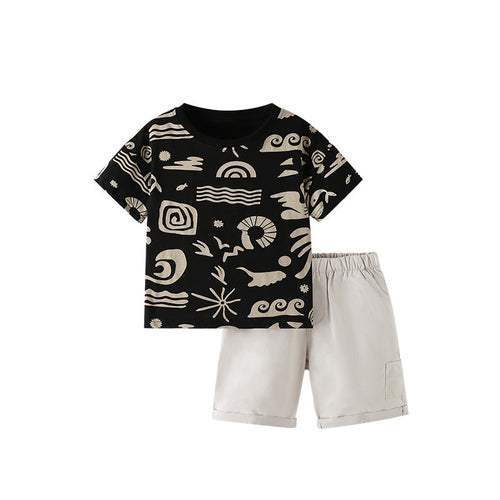 Summer Baby Kids Casual Geometric Pattern T-shirt and Shorts Clothing