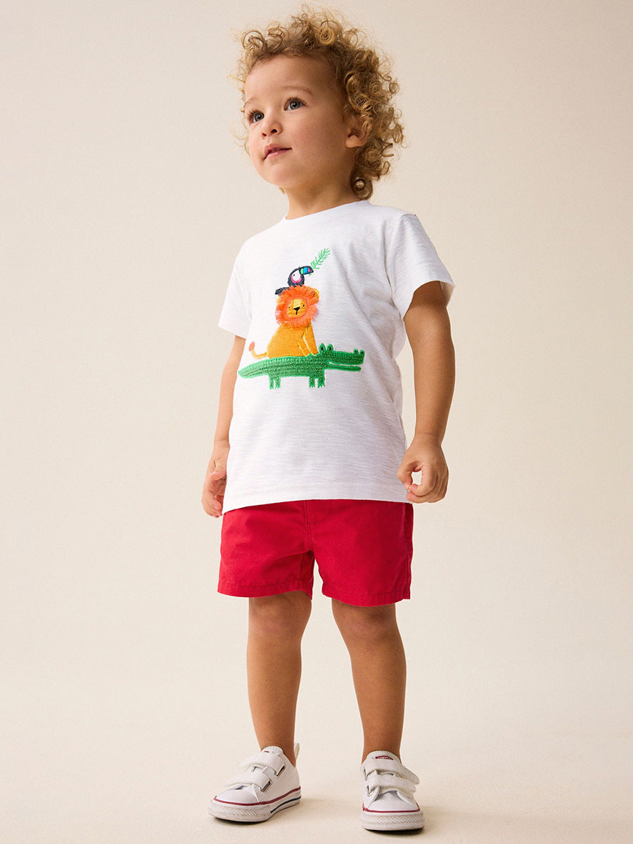 Summer Baby Kids Animals Cartoon Pattern T-shirt and Shorts Clothing